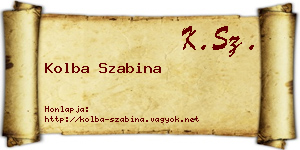 Kolba Szabina névjegykártya